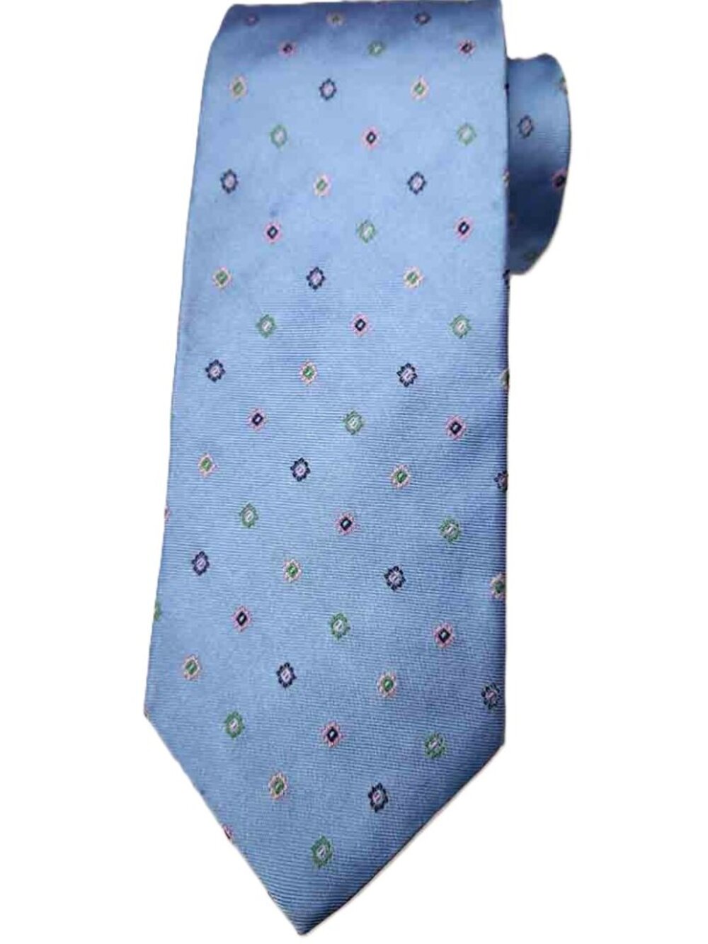 Brooks Brothers 346 Silk Tie Blue Fancy Geometric Pattern Men's